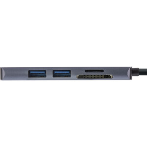 InLine® Multi-Hub USB 3.2 Gen.1, 2x USB-A, HDMI 4K/30Hz, Cardreader, Alu, grau