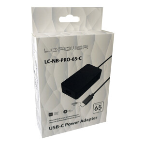 LC-Power LC-NB-PRO-65-C, USB-C power supply for notebooks, 65W