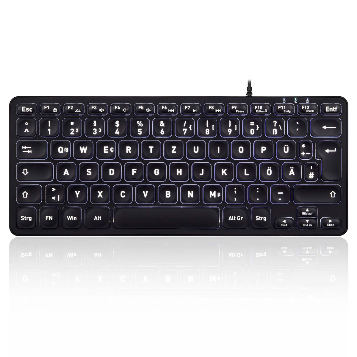 Perixx PERIBOARD-332B DE, Mini-Tastatur, USB...