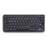 Perixx PERIBOARD-732B DE, Mini-Tastatur Wireless, mit Beleuchtung, schwarz