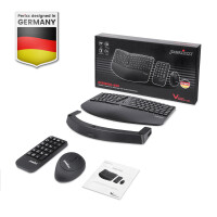 Perixx PERIDUO-606A DE, 3-in-1 Tastatur- und Maus-Set, kabellos, ergonomisch