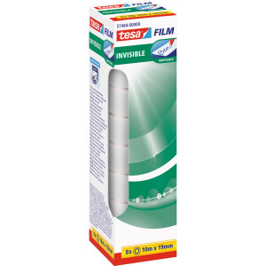 tesafilm Invisible, unsichtbarer Klebefilm 19mm, 8er-Pack, 10m, 57484