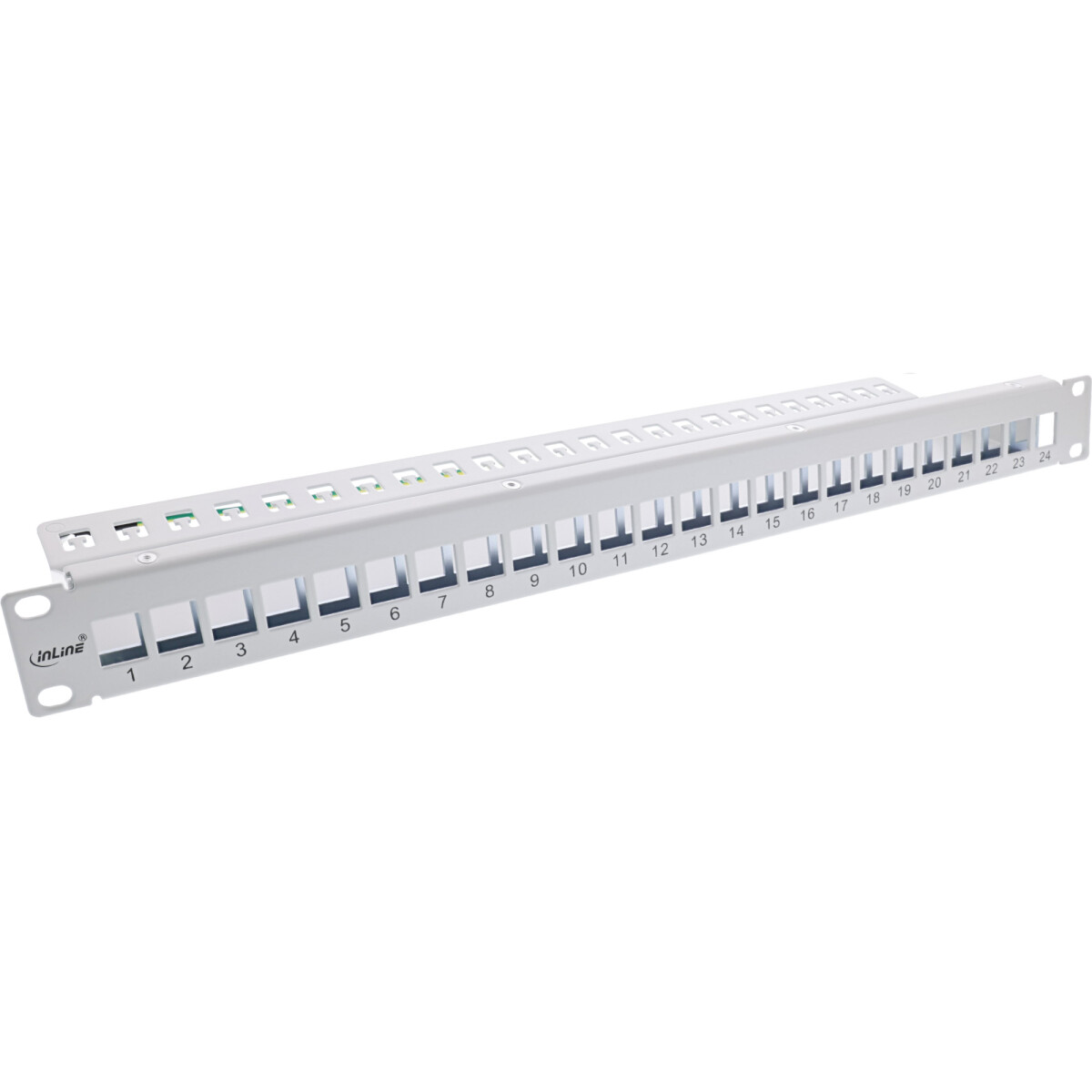 InLine® Blank Patch Panel 19" 24 Port 1U light grey