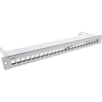 InLine® Patchfeld 24-fach, Keystone Leerblech Patchpanel mit Auszug, 19", 1HE