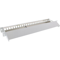 InLine® Patchfeld 24-fach, Keystone Leerblech Patchpanel mit Auszug, 19", 1HE