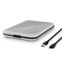 External 2.5" HDD-Enclosure, FANTEC ALU-25U3, USB 3.2, Aluminium, silver