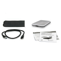 External 2.5" HDD-Enclosure, FANTEC ALU-25U3, USB 3.2, Aluminium, silver