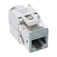 InLine® Keystone RJ45 jack, shielded, Cat.6A, grey 8-pack