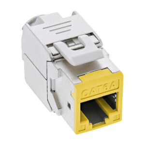 InLine® Keystone RJ45 jack, shielded, Cat.6A, yellow 8-pack