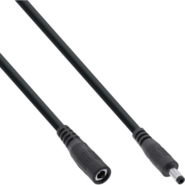 InLine® DC extension cable, DC male/female 4.0x1.7mm, AWG 18, black 5m