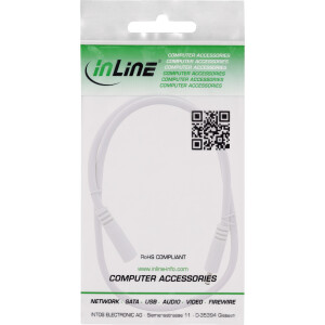 InLine® DC extension cable, DC male/female 3.5x1.35mm, AWG 18, white 0.5m