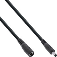 InLine® DC extension cable, DC male/female 4.0x1.7mm, AWG 18, black 0.5m