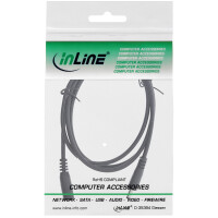 InLine® DC extension cable, DC male/female 4.0x1.7mm, AWG 18, black 0.5m