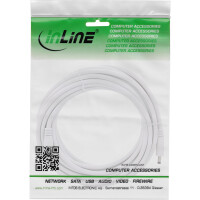 InLine® DC extension cable, DC male/female 5.5x2.1mm, AWG 18, white 3m