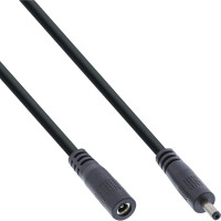 InLine® DC extension cable, DC male/female 3.5x1.35mm, AWG 18, black 3m