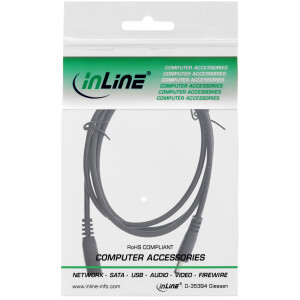 InLine® DC extension cable, DC male/female 4.0x1.7mm, AWG 18, black 2m