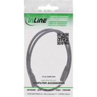 InLine® DC extension cable, DC male/female 5.5x2.5mm, AWG 18, black 1m