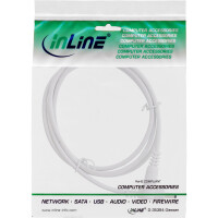InLine® DC Verlängerungskabel, DC Stecker/Buchse 4,0x1,7mm, AWG 18, weiß 0,5m