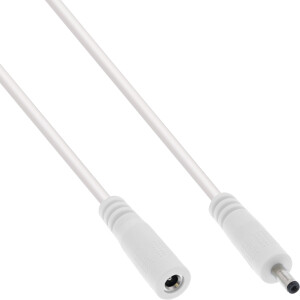 InLine® DC extension cable, DC male/female 3.5x1.35mm, AWG 18, white 3m