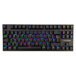 LC-Power LC-KEY-MECH-2-RGB-C-W Mechanische Gaming Tastatur DE, Funk + BT + USB, schwarz