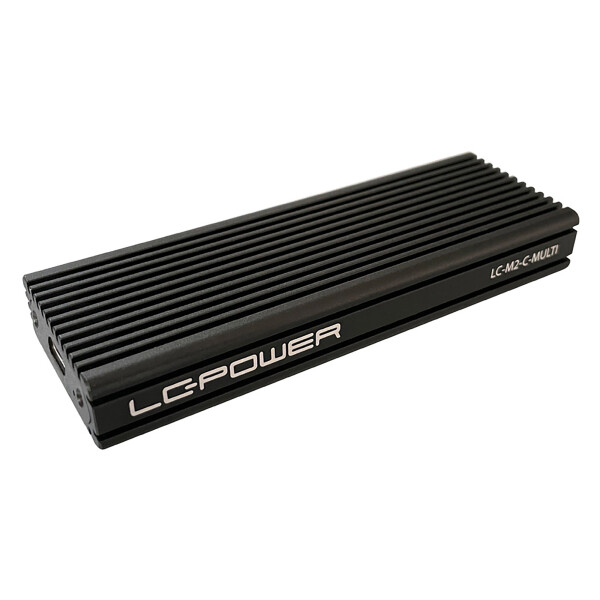 LC-Power LC-M2-C-MULTI M.2-SSD-Gehäuse (NVMe & SATA), USB 3.2 Gen.2x1, schwarz