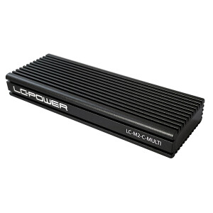 LC-Power LC-M2-C-MULTI M.2-SSD-Gehäuse (NVMe & SATA), USB 3.2 Gen.2x1, schwarz