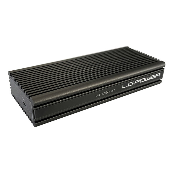 LC-Power LC-M2-C-NVME-2X2 M.2 NVMe SSD Enclosure, USB 3.2 Gen.2x2, black