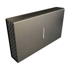 LC-Power LC-35U3-C-HUB, externes 3,5"-SATA-Festplattengehäuse mit Hub, USB-C, Alu, schwarz