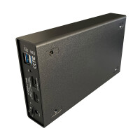 LC-Power LC-35U3-C-HUB, externes 3,5"-SATA-Festplattengehäuse mit Hub, USB-C, Alu, schwarz