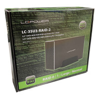 LC-Power LC-35U3-RAID-2,ext. 2-bay 3.5"SATA hard drive enclosure w.RAID,alu.,bl.