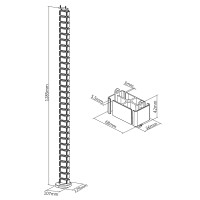 InLine® Kabelkanal flexibel für höhenverstellbare Tische, 4 Kammern, weiß