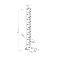 InLine® Kabelkanal flexibel, vertikal für Tische, 2 Kammern, 0,80m, silber