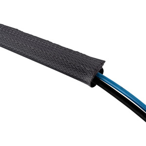 InLine® Kabelschlauch, Gewebeschlauch mit Klettverschluss, 1m x 25mm schwarz