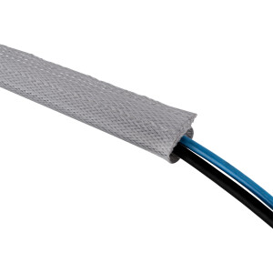 InLine® Kabelschlauch, Gewebeschlauch mit Klettverschluss, 1m x 25mm grau