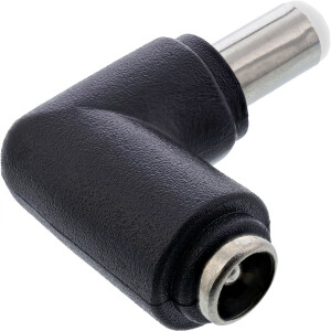 InLine® DC Adapter, 5.5x2.5mm DC plug male/female angled