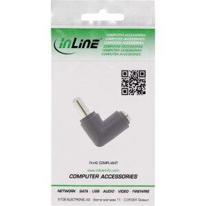 InLine® DC Adapter, 5,5x2,5mm DC Hohlstecker Stecker / Buchse gewinkelt