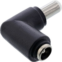 InLine® DC Adapter, 5,5x2,5mm DC Hohlstecker Stecker / Buchse gewinkelt