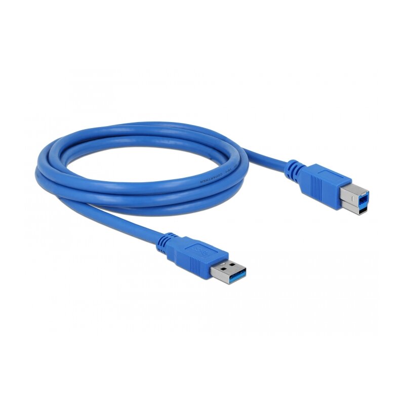 USB 3.0 Typ-B Stecker 2,0 m blau