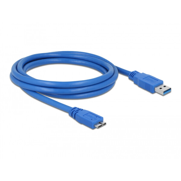 USB 3.0 Typ Micro-B Stecker 2 m blau