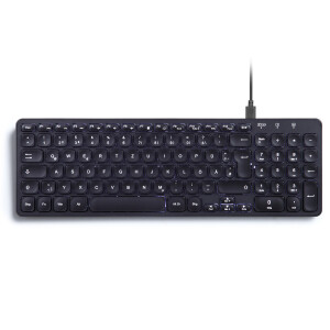 Perixx PERIBOARD-615 B, Kabellose und kabelgebundene 3-in-1-Tastatur, slim