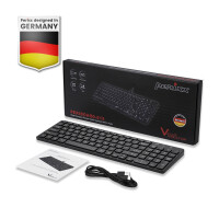 Perixx PERIBOARD-615 B, Kabellose und kabelgebundene 3-in-1-Tastatur, slim