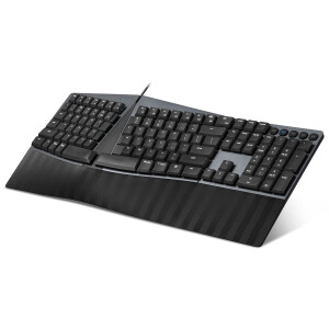 Perixx PERIBOARD-535 DE BL, ergonomic mechanical USB keyboard (blue switches)