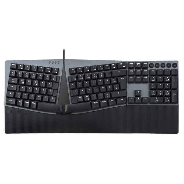 Perixx PERIBOARD-535 DE RD, ergonomic mechanical USB keyboard (red switches)