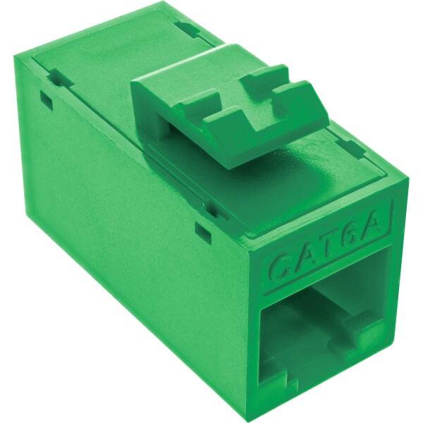 InLine® Keystone RJ45 jack/socket, unshielded, Cat.6A, pack of 8, green