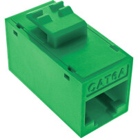 InLine® Keystone RJ45 jack/socket, unshielded, Cat.6A, pack of 8, green