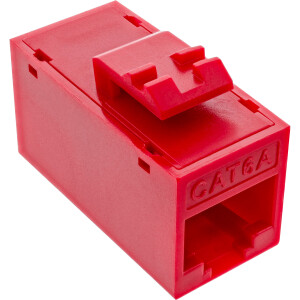 InLine® Keystone RJ45 jack/socket, unshielded, Cat.6A, pack of 8, red