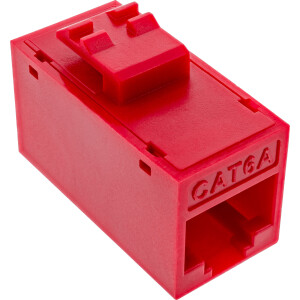 InLine® Keystone RJ45 jack/socket, unshielded, Cat.6A, pack of 8, red