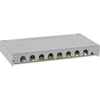 InLine® Patch panel Cat.6A 0.5U 8-port, table/wall/rail, grey, dust protection