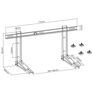 InLine® Bracket for split air conditioner outdoor unit or heat pump, white