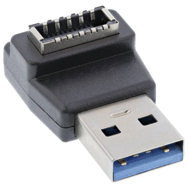 InLine® USB 3.2 adapter, USB-A male to internal USB-E front panel socket